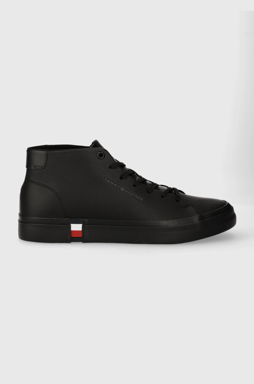 

Кожаные кроссовки Tommy Hilfiger HI VULC LEATHER DETAIL цвет чёрный FM0FM05045