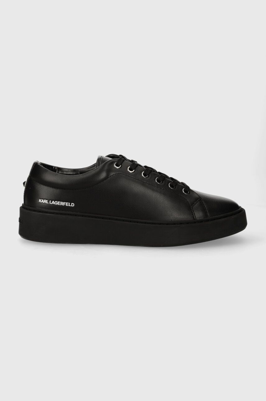 Levně Kožené sneakers boty Karl Lagerfeld FLINT černá barva, KL53320A