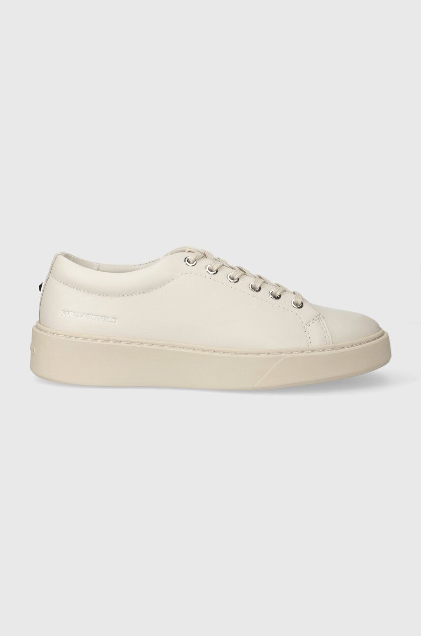 Levně Kožené sneakers boty Karl Lagerfeld FLINT bílá barva, KL53320A