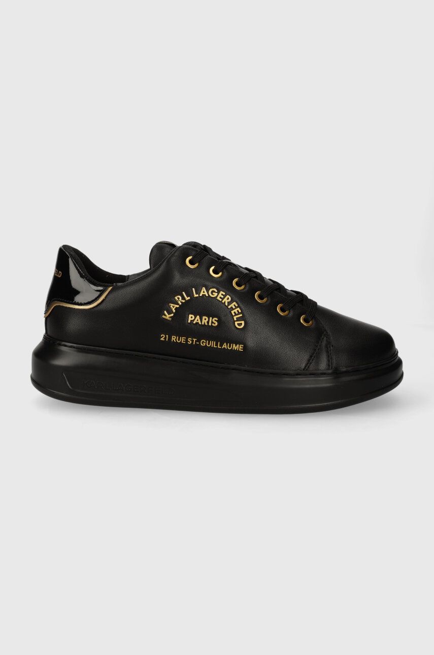 Levně Kožené sneakers boty Karl Lagerfeld KAPRI MENS černá barva, KL52539