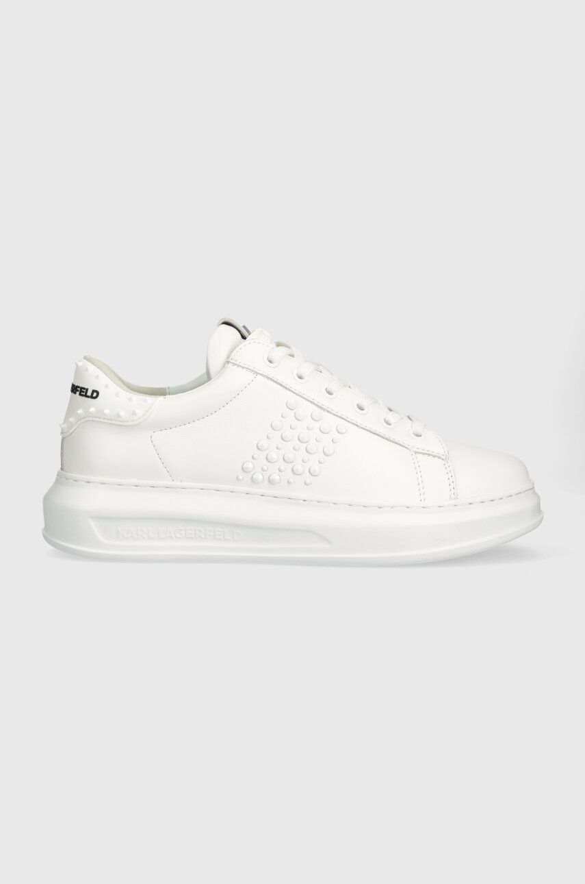Levně Kožené sneakers boty Karl Lagerfeld KAPRI MENS bílá barva, KL52574
