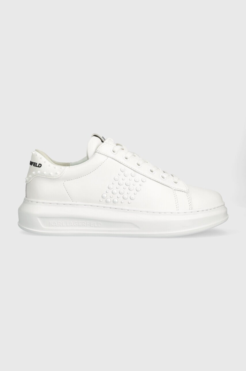 Levně Kožené sneakers boty Karl Lagerfeld KAPRI MENS bílá barva, KL52574