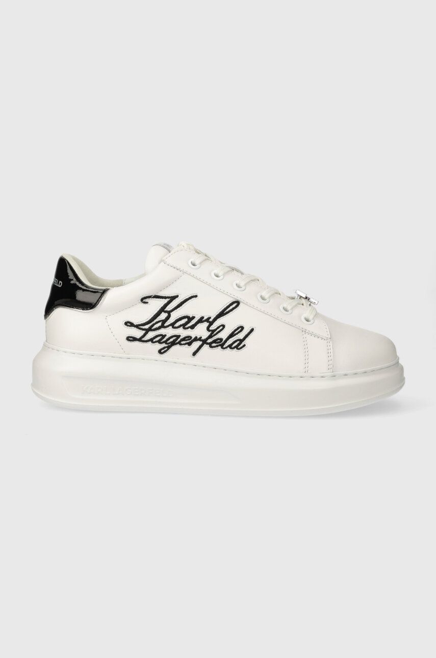 Levně Kožené sneakers boty Karl Lagerfeld KAPRI MENS bílá barva, KL52510S
