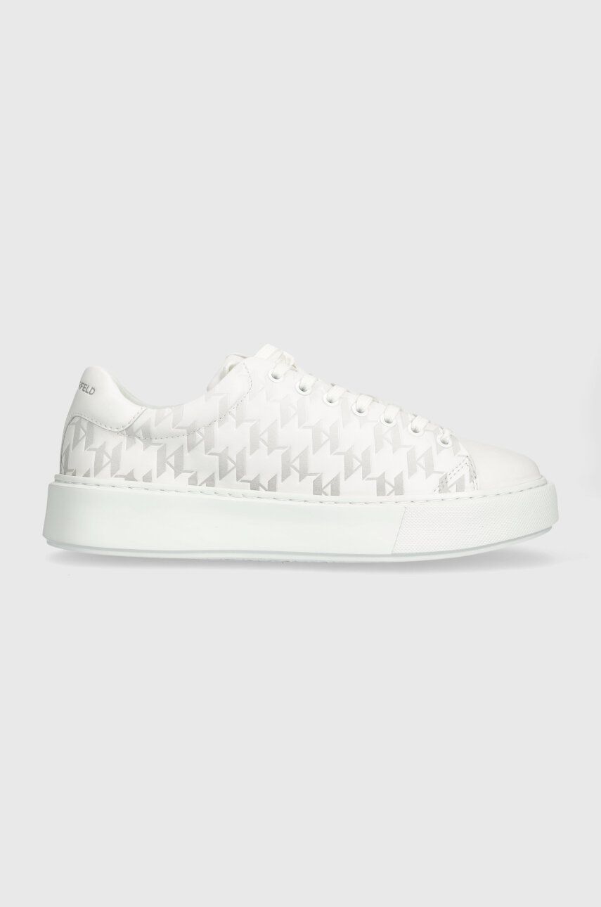 Levně Kožené sneakers boty Karl Lagerfeld MAXI KUP bílá barva, KL52224