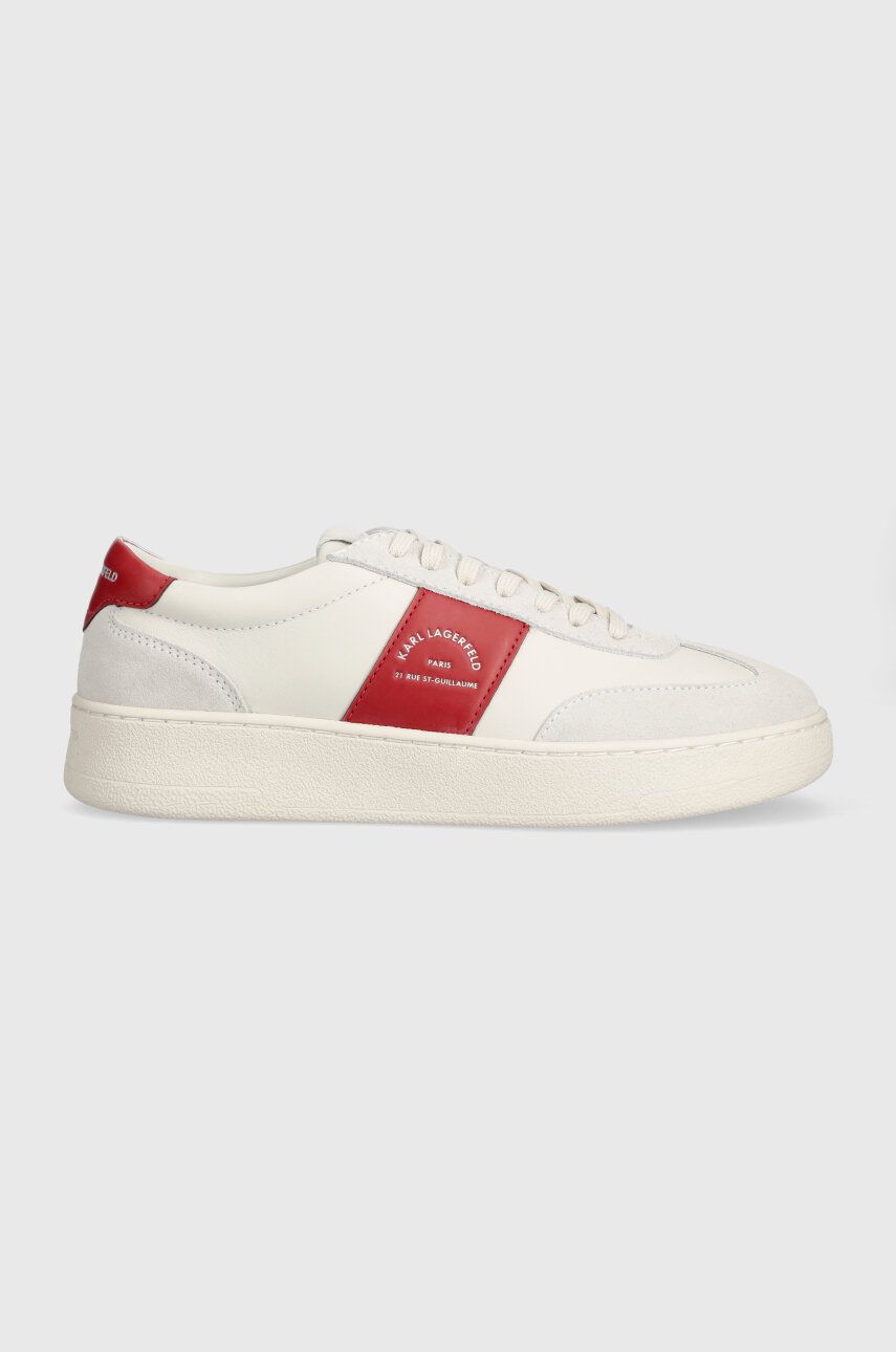 Levně Kožené sneakers boty Karl Lagerfeld KOURT III bílá barva, KL51524