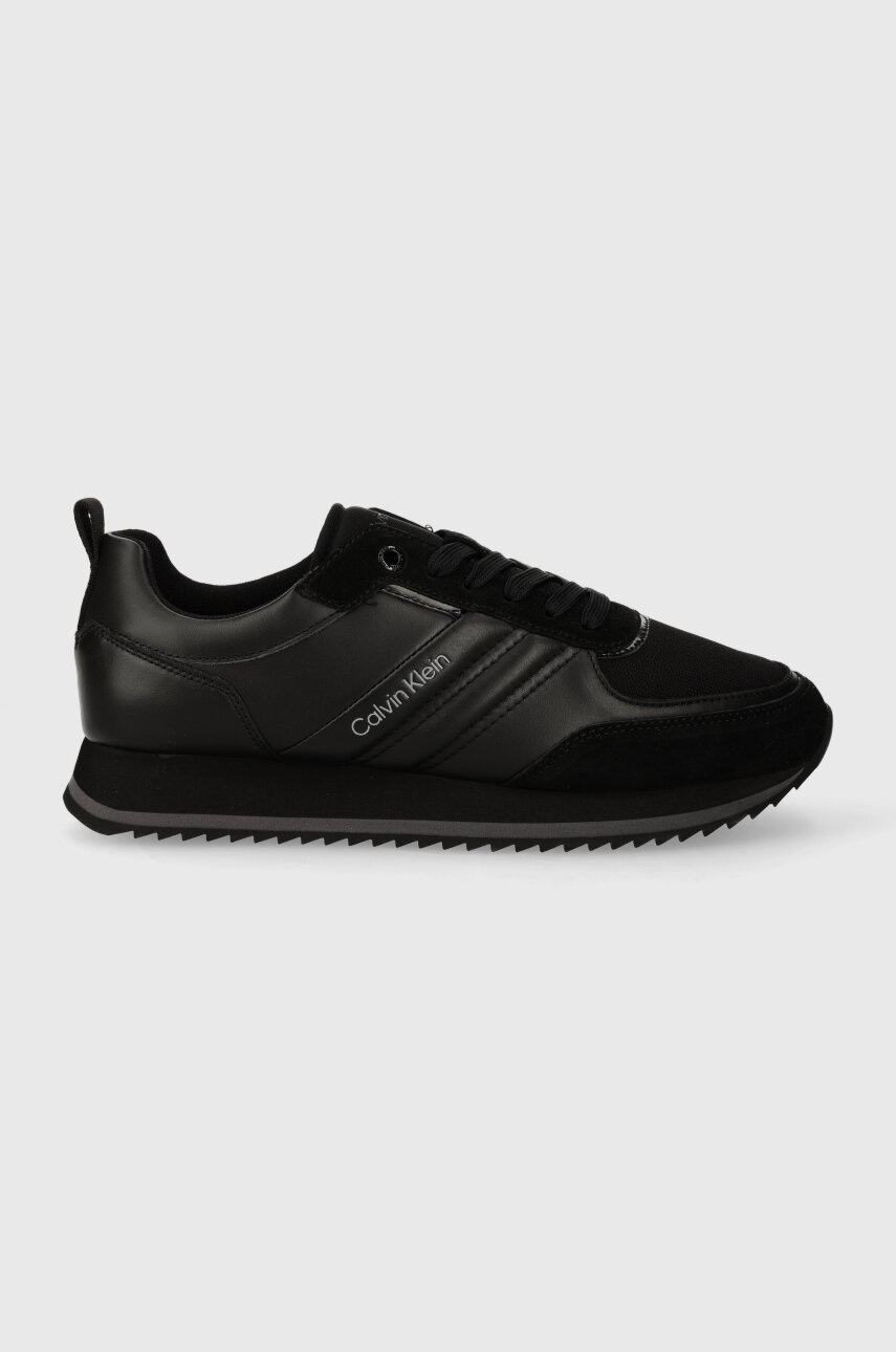 

Кожени маратонки Calvin Klein LOW TOP LACE UP MIX в черно HM0HM01280, Черен