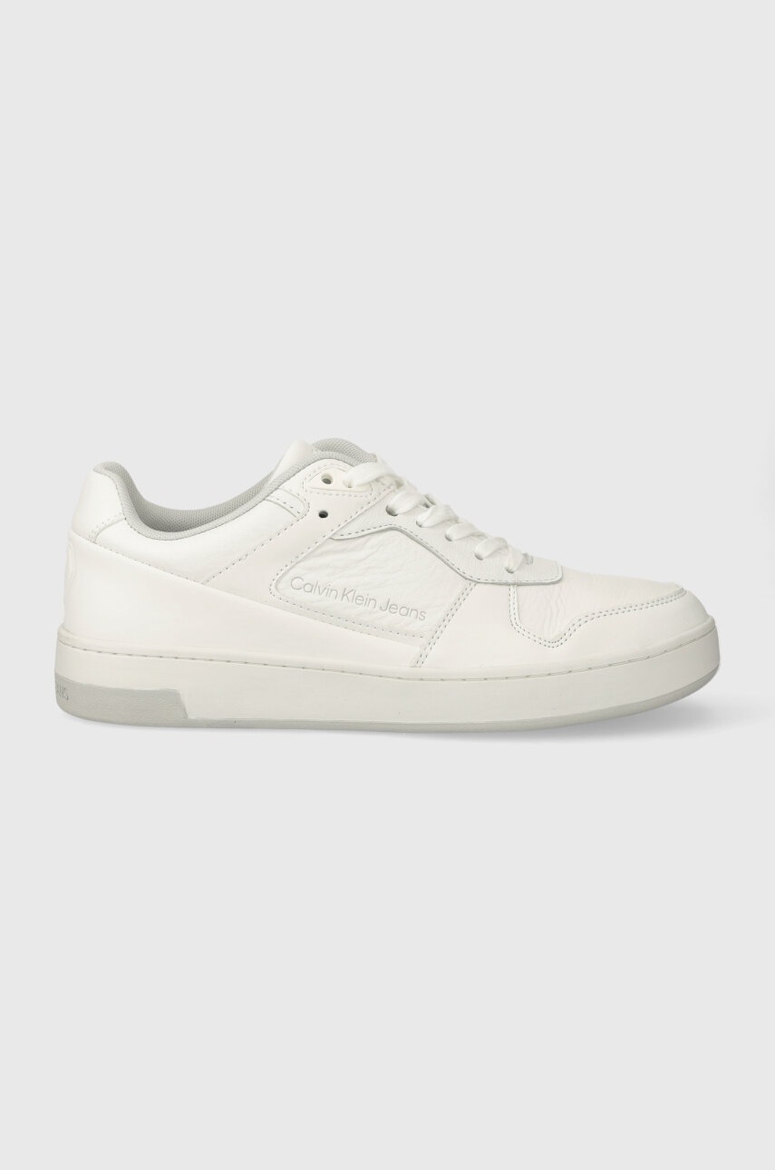 Levně Sneakers boty Calvin Klein Jeans BASKET CUPSOLE LOW LTH IN SAT bílá barva, YM0YM00867