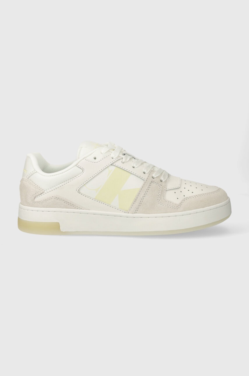 Levně Sneakers boty Calvin Klein Jeans BASKET CUPSOLE LOW LTH NBS LUM bílá barva, YM0YM00869