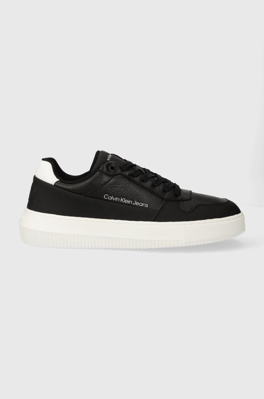Levně Sneakers boty Calvin Klein Jeans CHUNKY CUPSOLE LOW LTH IN SAT černá barva, YM0YM00873