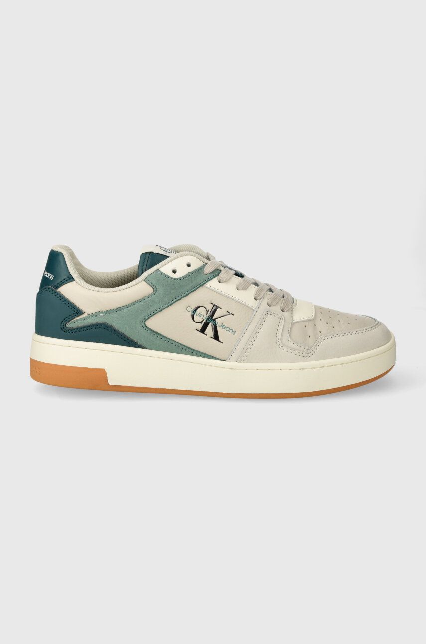 E-shop Kožené sneakers boty Calvin Klein Jeans BASKET CUPSOLE LOW LTH ML FAD béžová barva, YM0YM00884
