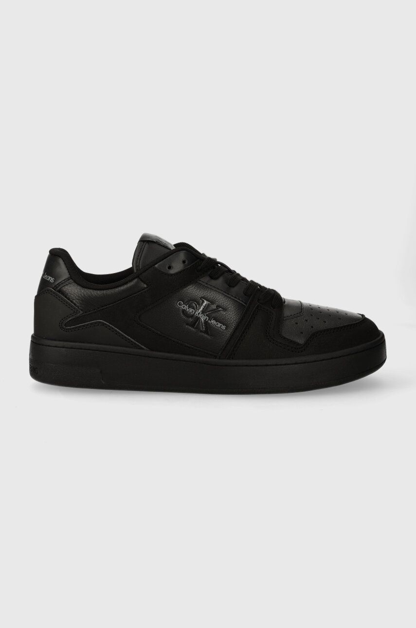 Kožené sneakers boty Calvin Klein Jeans BASKET CUPSOLE LOW LTH ML FAD černá barva, YM0YM00884