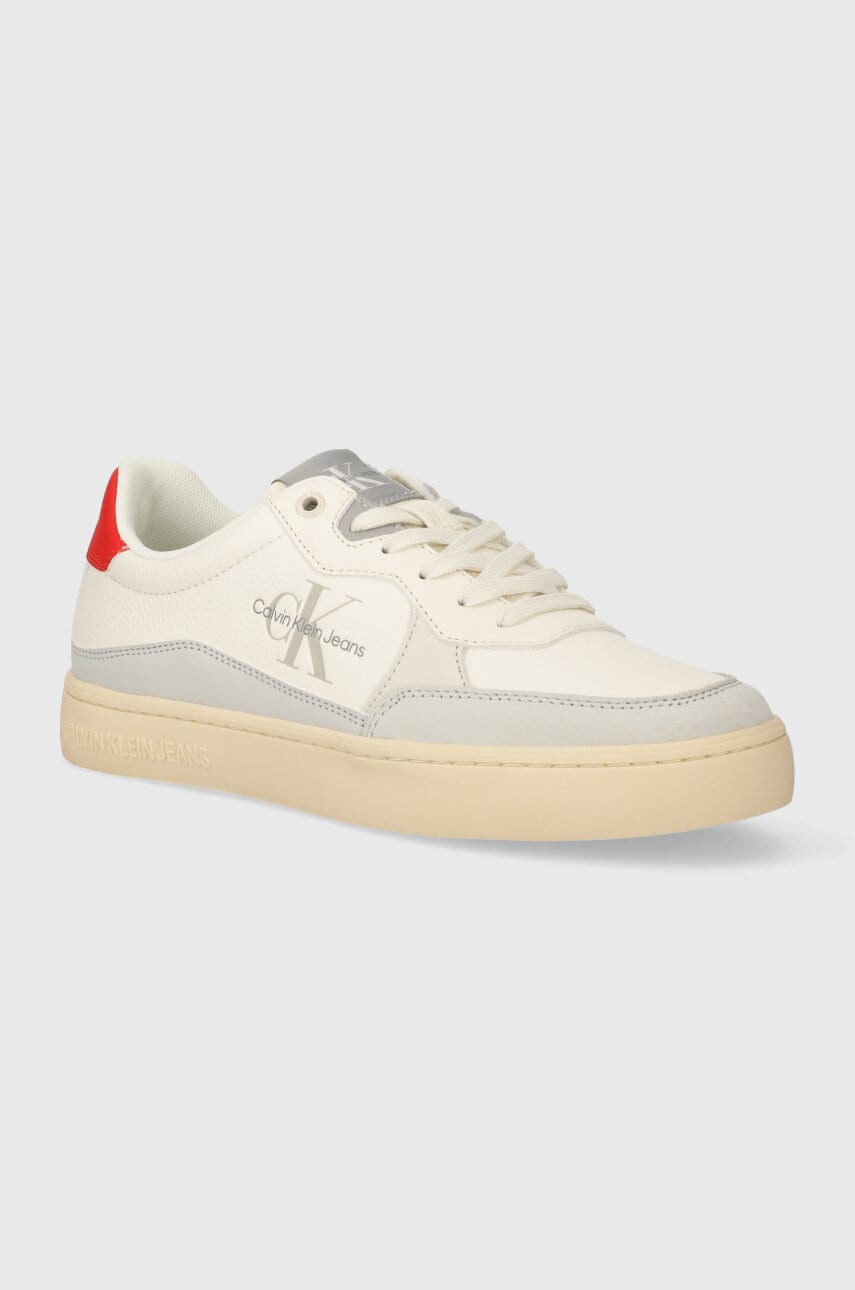 Levně Sneakers boty Calvin Klein Jeans CLASSIC CUPSOLE LOW LTH ML FAD béžová barva, YM0YM00885