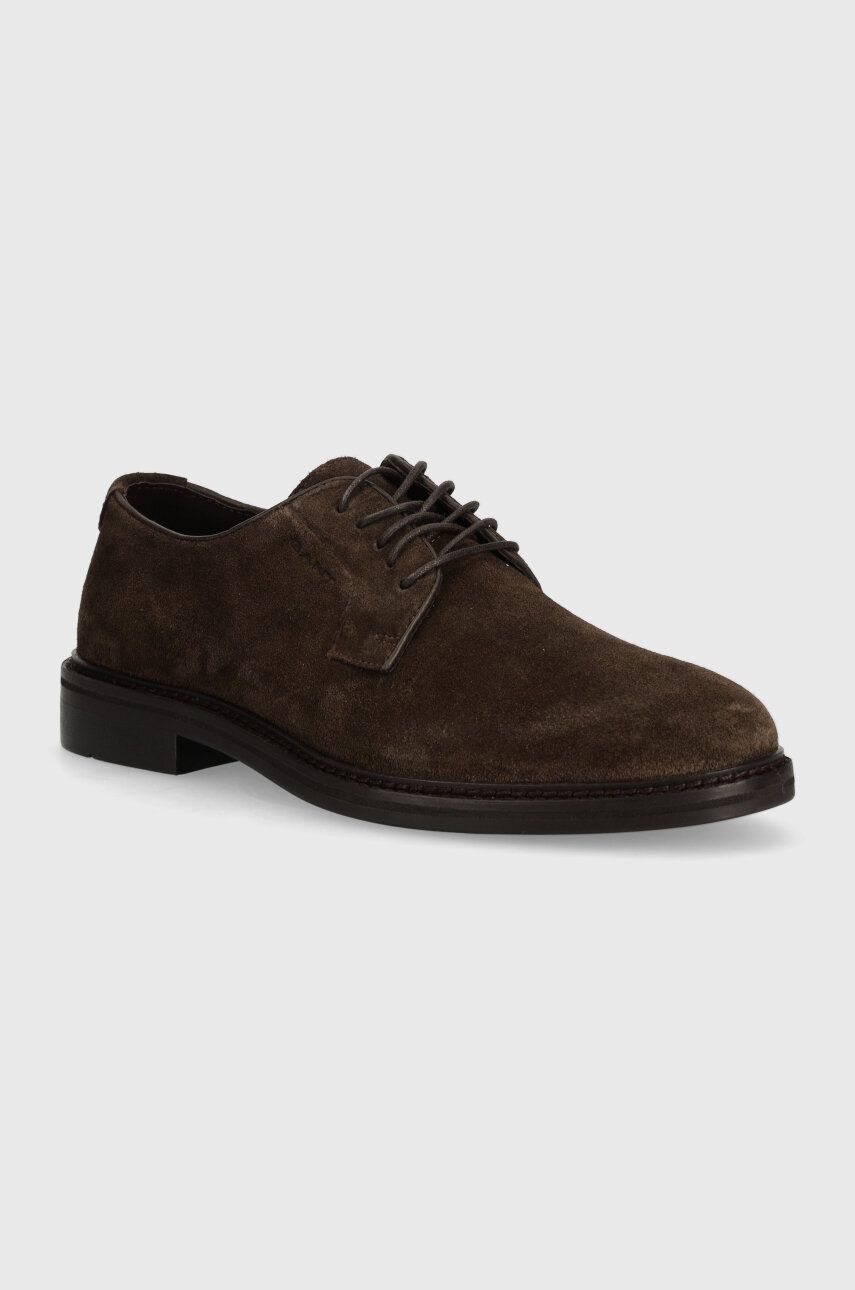 Gant pantofi de piele intoarsa Bidford barbati, culoarea maro, 28633462.G462