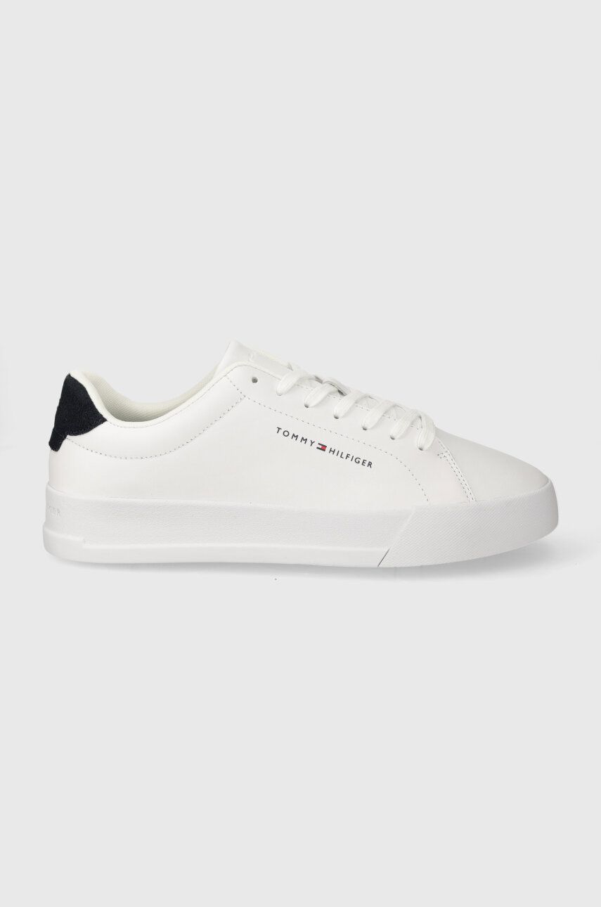 Δερμάτινα αθλητικά παπούτσια Tommy Hilfiger TH COURT LEATHER χρώμα: άσπρο, FM0FM04971 λευκό