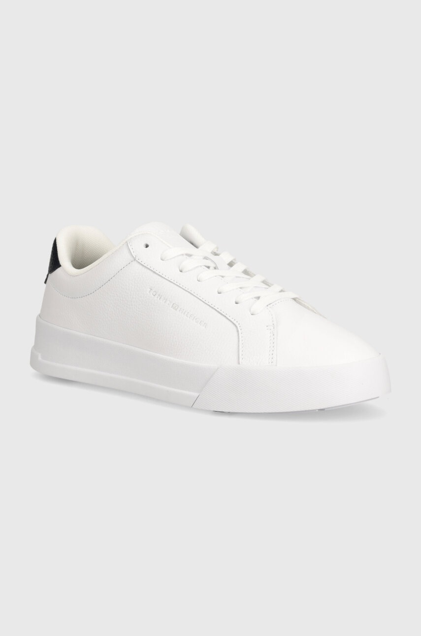 

Кожени маратонки Tommy Hilfiger TH COURT BETTER LTH TUMBLED в бяло FM0FM04972, Бял