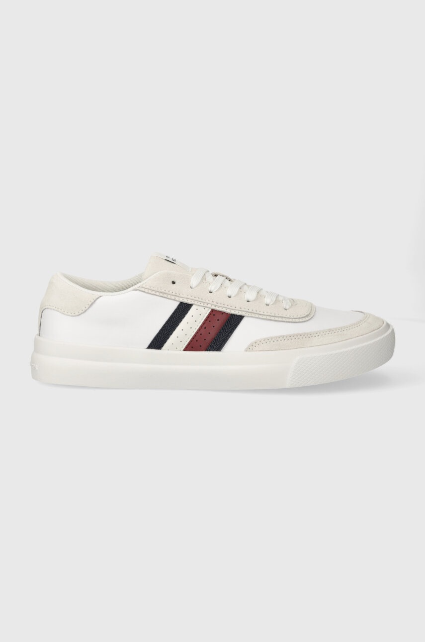 Levně Kožené sneakers boty Tommy Hilfiger TH CUPSET RWB LTH bílá barva, FM0FM04975