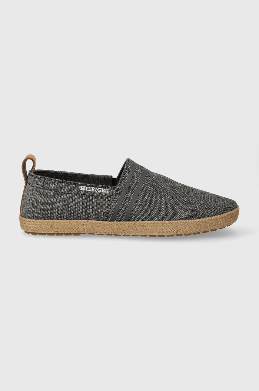 Levně Espadrilky Tommy Hilfiger ESPADRILLE C CHAMBRAY černá barva, FM0FM04982