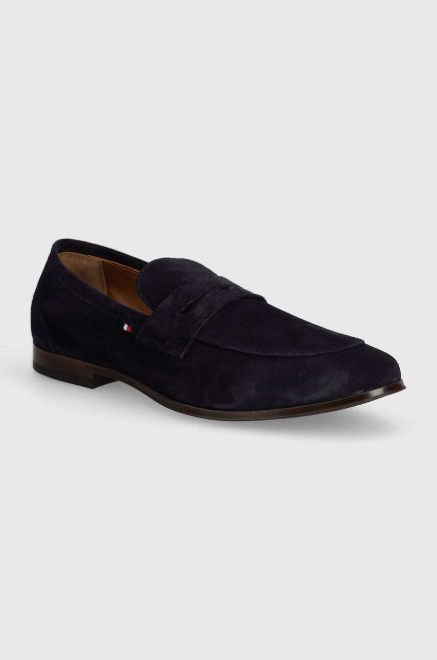 

Велурени мокасини Tommy Hilfiger CASUAL LIGHT FLEXIBLE SDE LOAFER в тъмносиньо FM0FM04988, Тъмносин