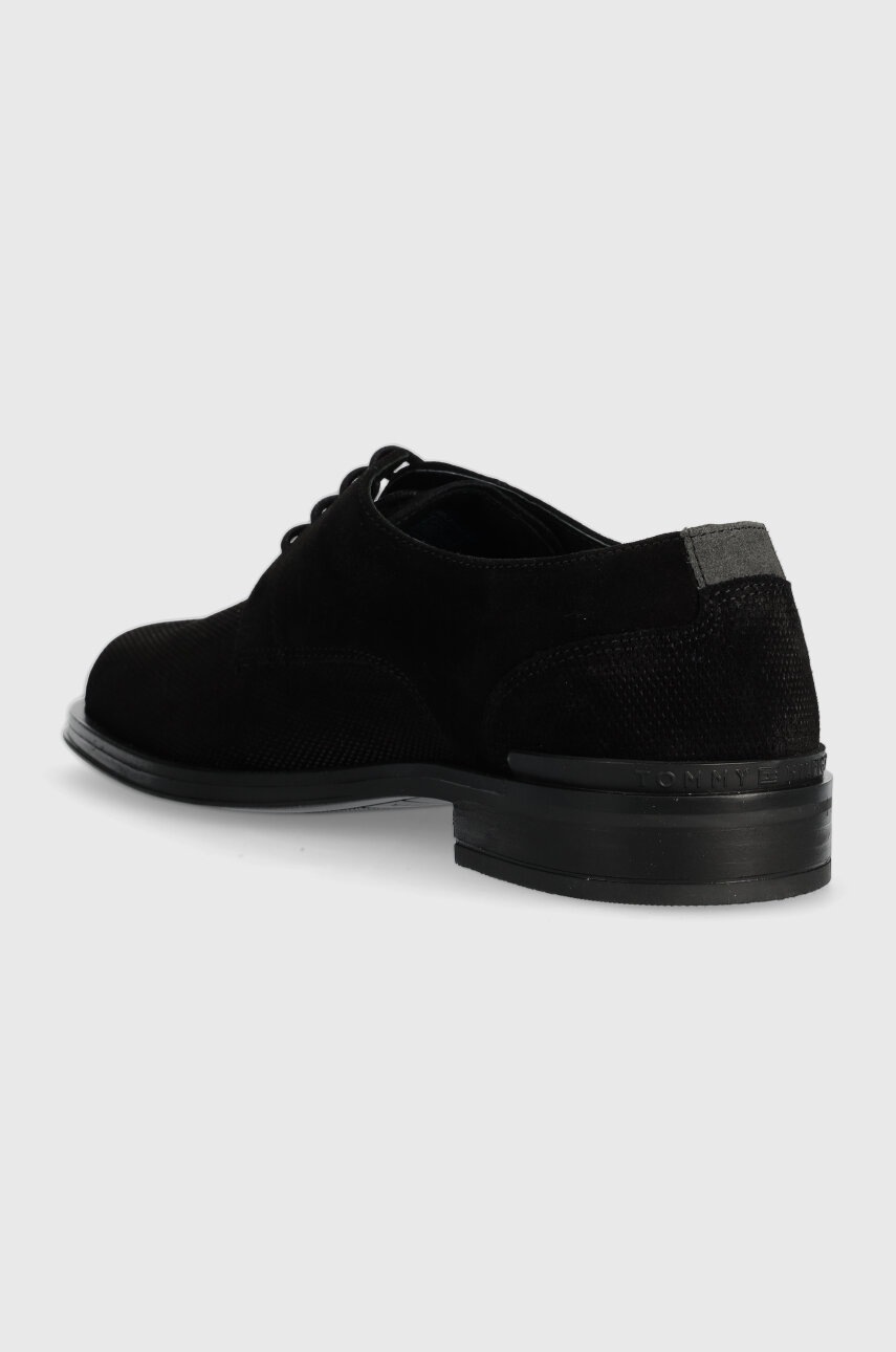 Замшеві туфлі Tommy Hilfiger CORE TEXTURED SDE SHOE чоловічі колір чорний FM0FM04991 