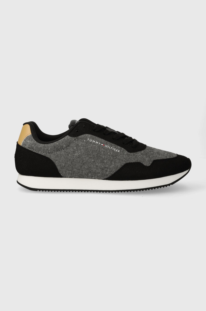 

Маратонки Tommy Hilfiger LO RUNNER MIX CHAMBRAY в черно FM0FM05070, Черен