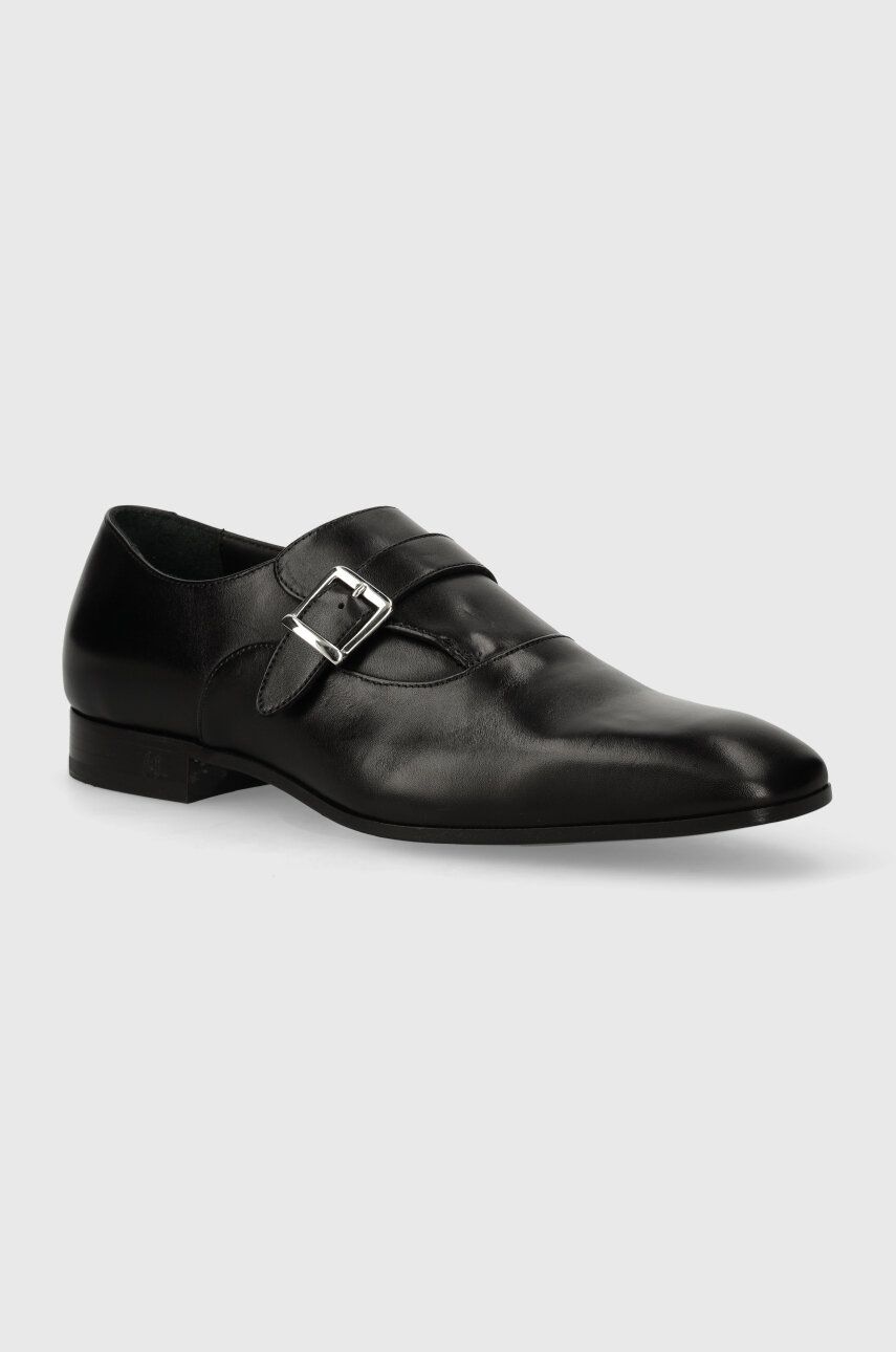 Karl Lagerfeld pantofi de piele SAMUEL barbati, culoarea negru, KL12314