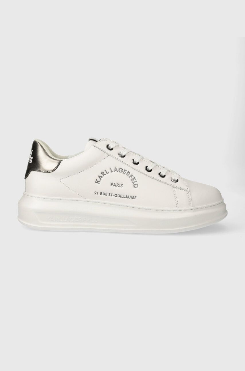 Levně Kožené sneakers boty Karl Lagerfeld KAPRI MENS bílá barva, KL52538
