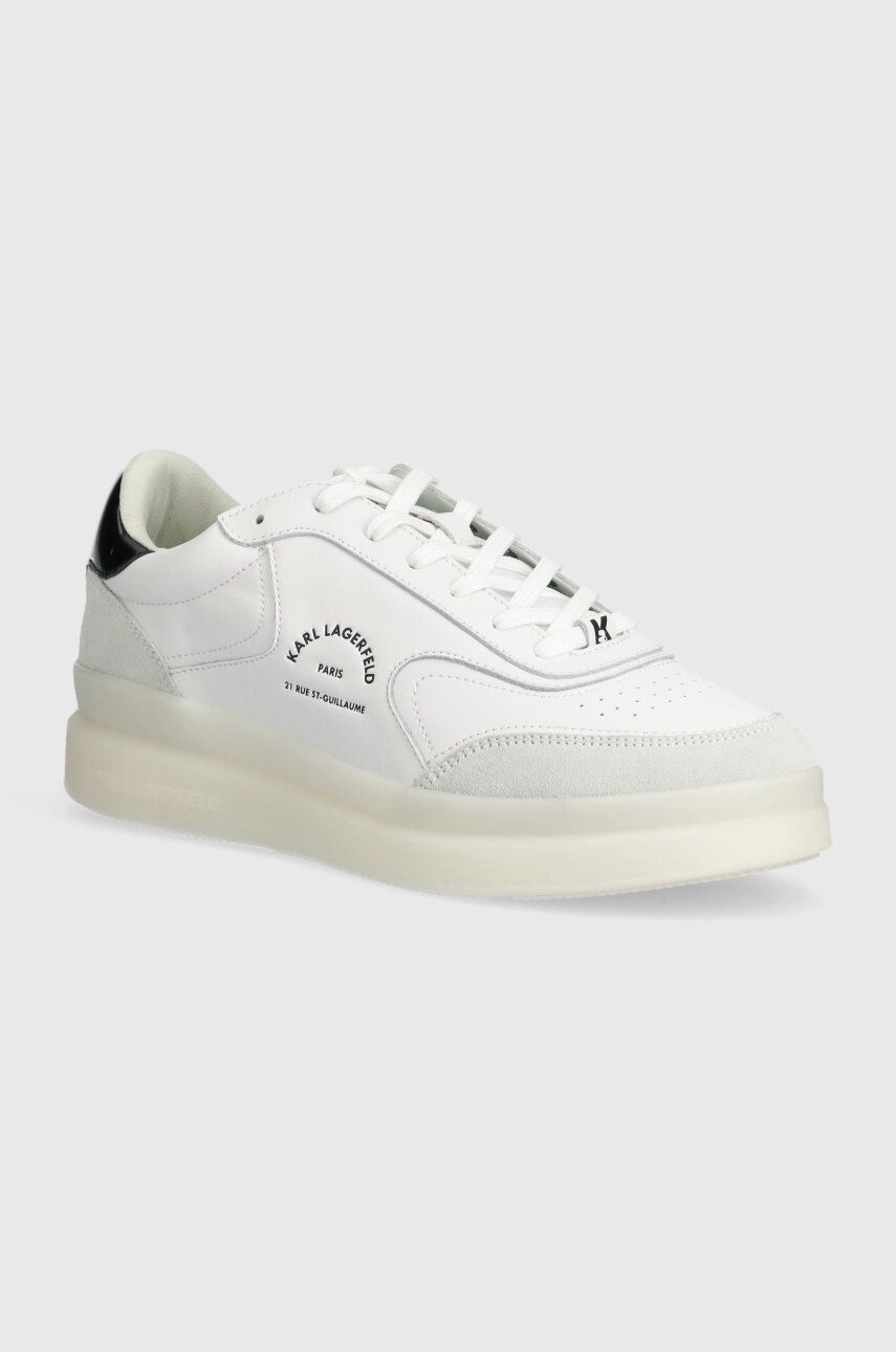 Levně Kožené sneakers boty Karl Lagerfeld BRINK bílá barva, KL53438