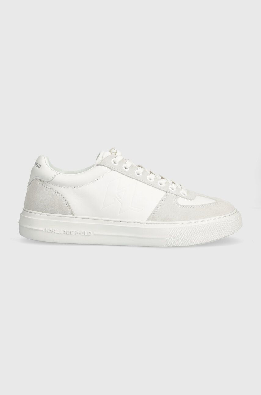 Levně Kožené sneakers boty Karl Lagerfeld T/KAP bílá barva, KL51424