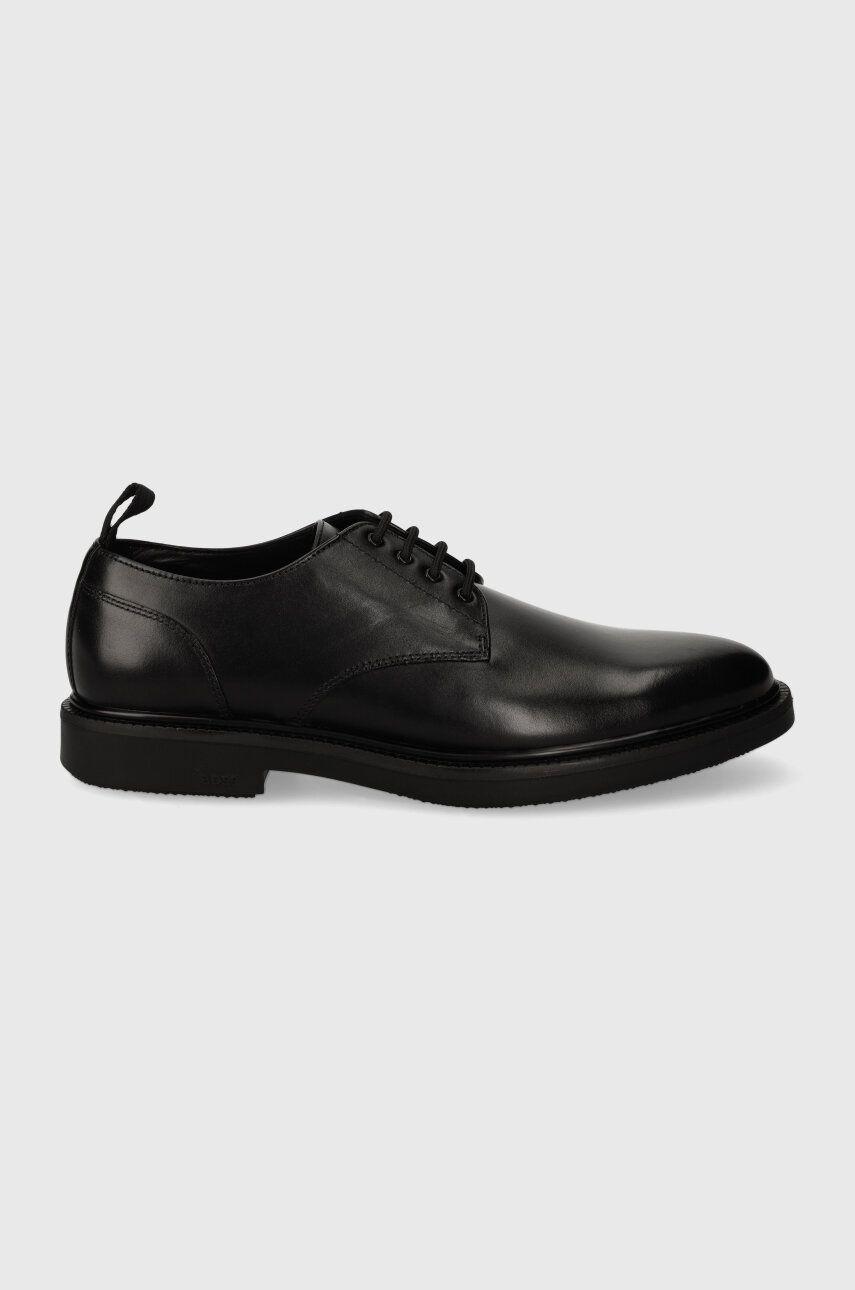 BOSS pantofi de piele Larry barbati, culoarea negru, 50516670
