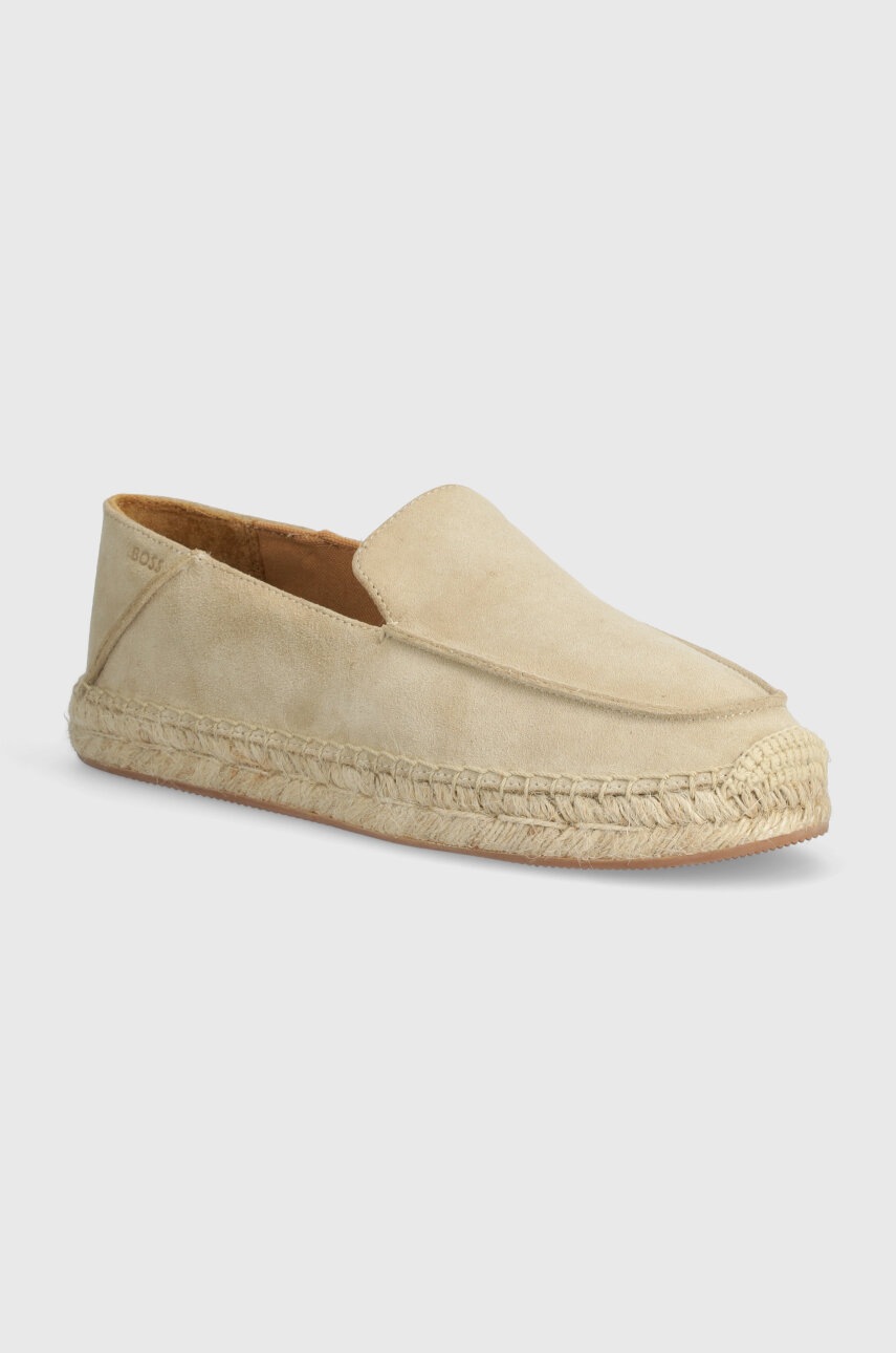 BOSS espadrile din piele intoarsa Madeira culoarea bej, 50516853