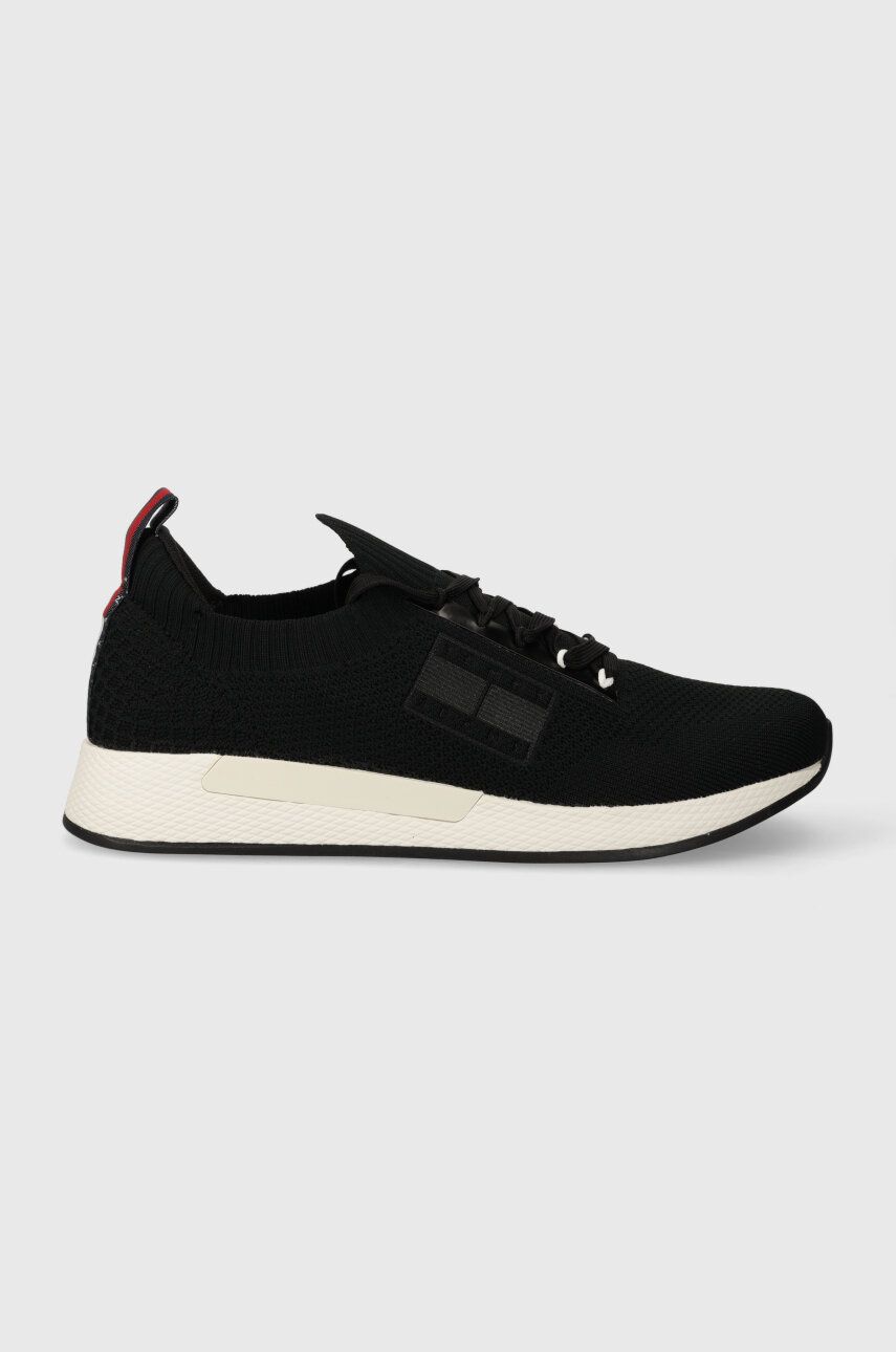 Tommy Jeans sneakers TJM ELEVATED RUNNER KNITTED culoarea negru, EM0EM01382