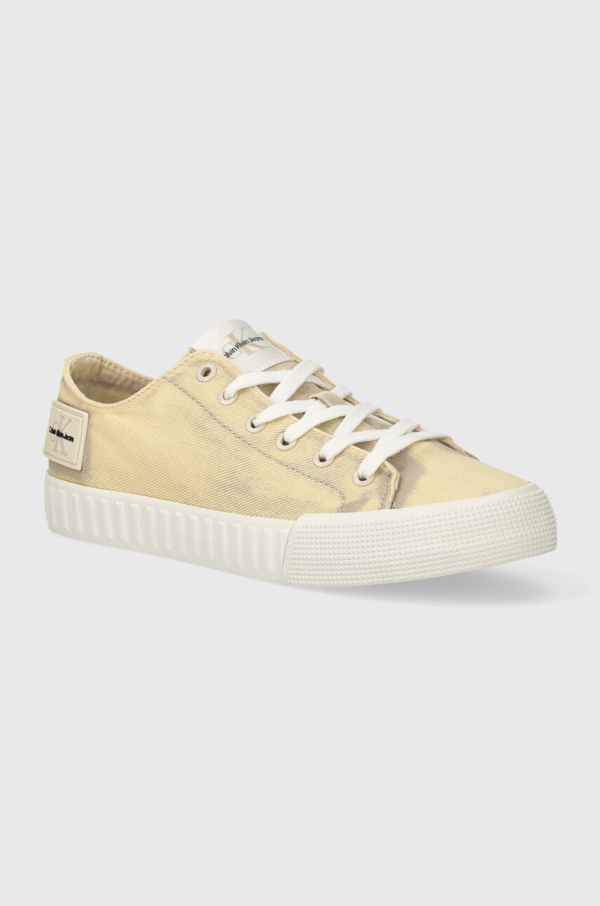 

Ниски кецове Calvin Klein Jeans SKATER VULC LOW LACEUP CS ML DIF в бежово YM0YM00904, Бежов
