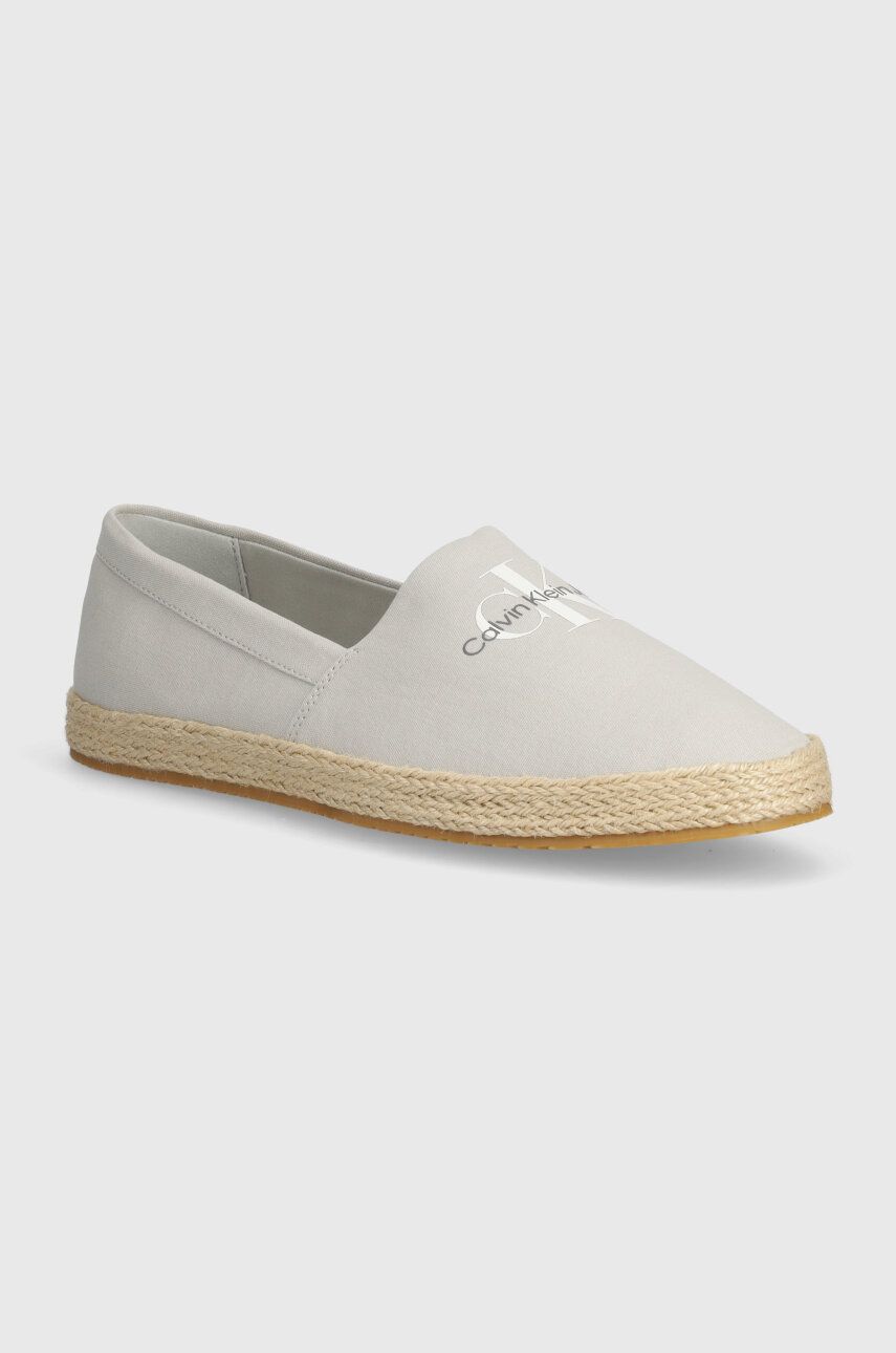 Levně Espadrilky Calvin Klein Jeans ESPADRILLE SLIPON ML šedá barva, YM0YM00935