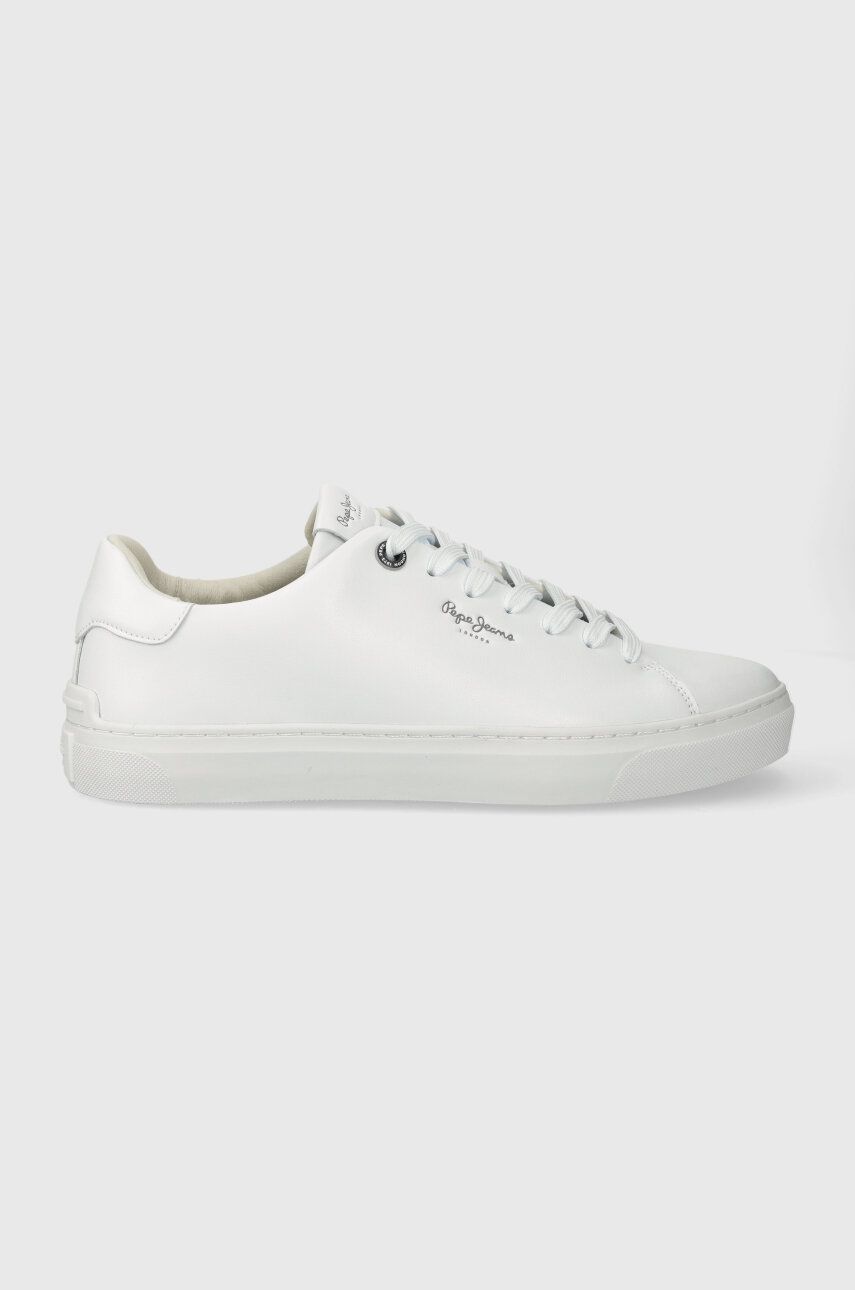 Levně Kožené sneakers boty Pepe Jeans PMS00007 bílá barva, CAMDEN BASIC M