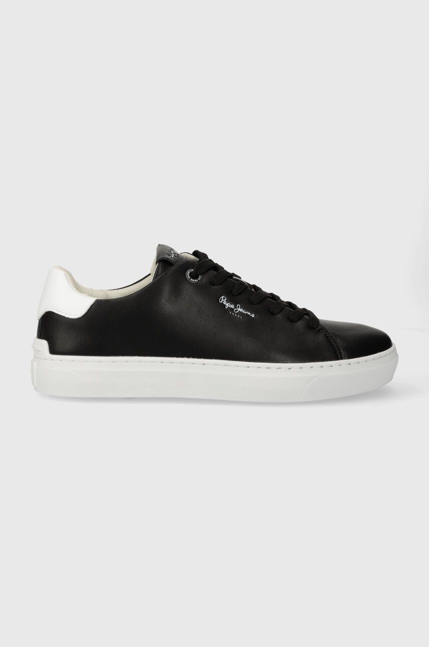 Levně Kožené sneakers boty Pepe Jeans PMS00007 černá barva, CAMDEN BASIC M