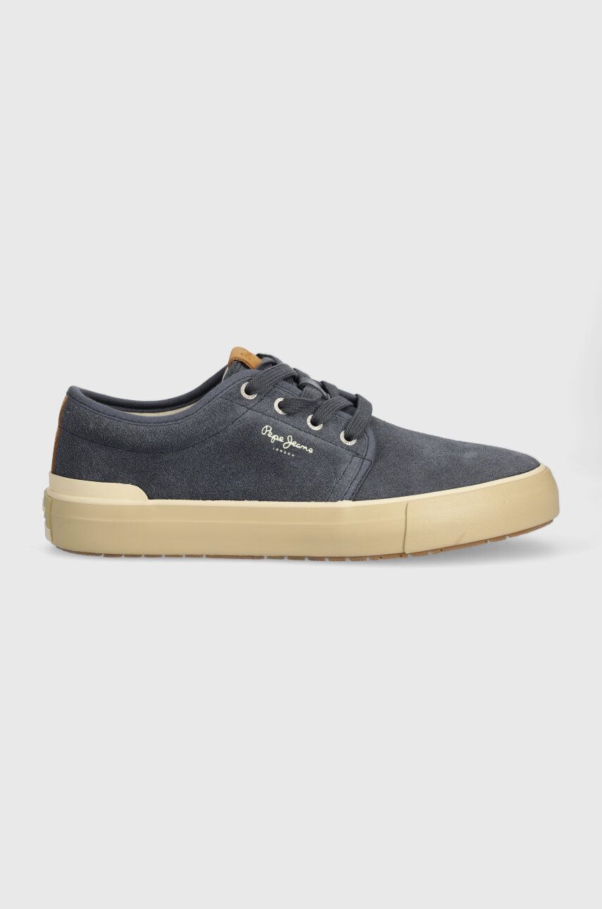 Levně Semišové sneakers boty Pepe Jeans PMS31037 tmavomodrá barva, BEN URBAN M