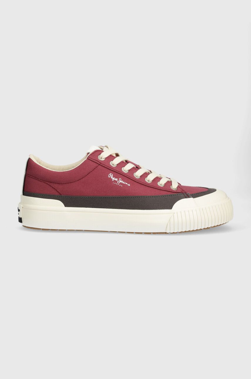 Pepe Jeans tenisi PMS31043 barbati, culoarea bordo, BEN BAND M