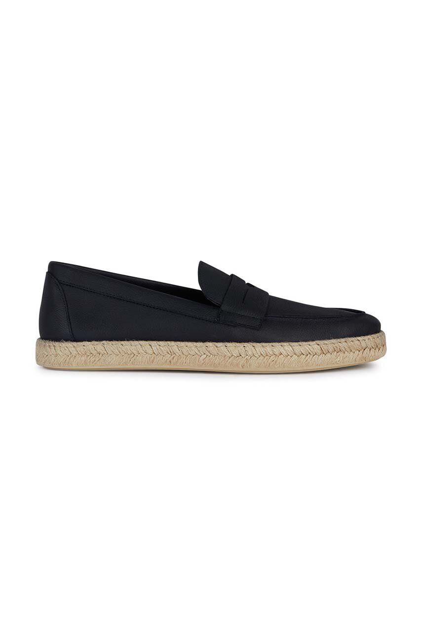 Geox espadrile de piele U OSTUNI barbati, culoarea albastru marin, U36GVA 00046 C4002