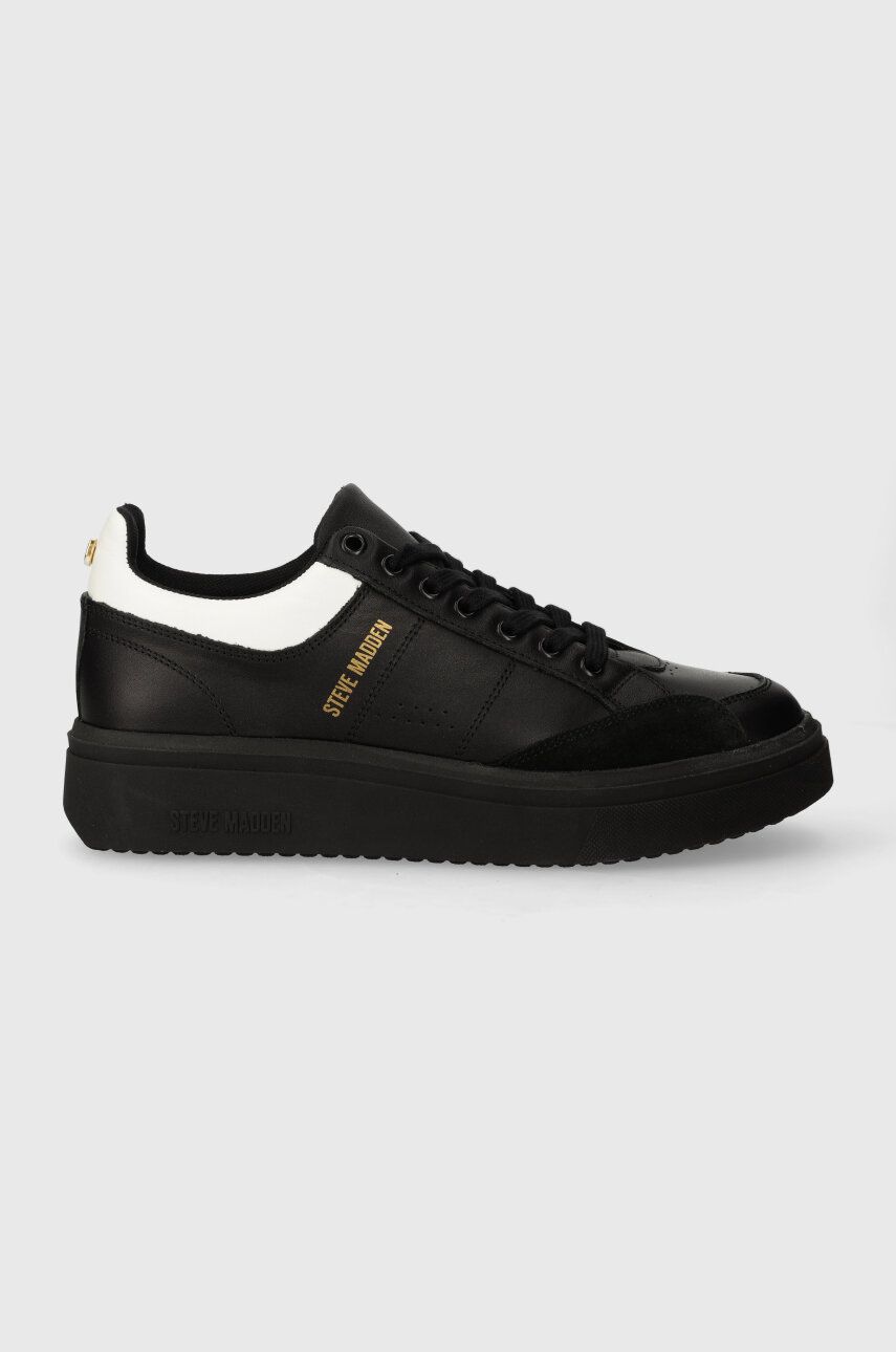 Kožené sneakers boty Steve Madden Flint černá barva, SM12000434 - černá - Svršek: Přírodní kůže