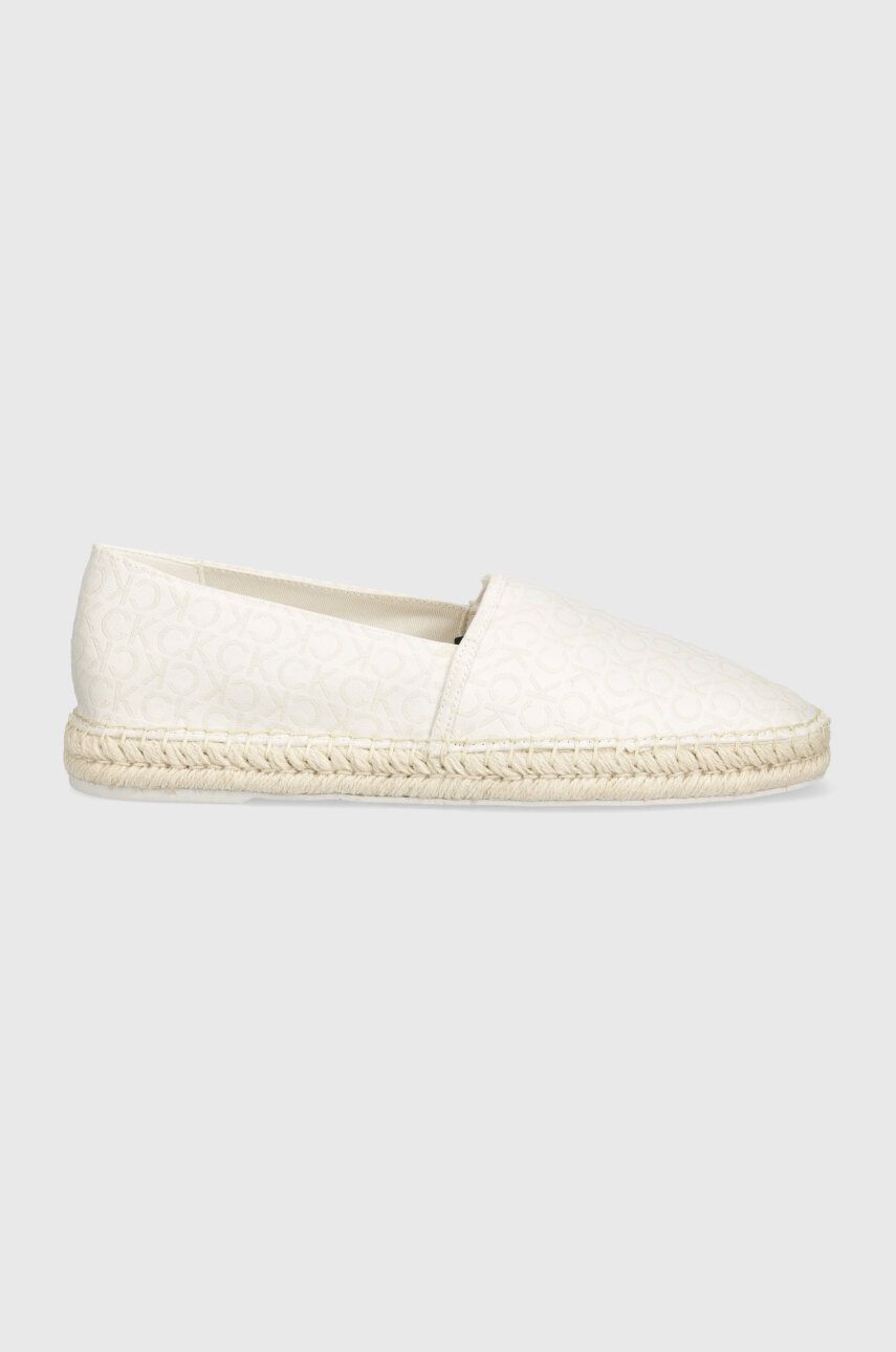 Espadrile Calvin Klein JAQ MONO Bela Barva, HM0HM01468