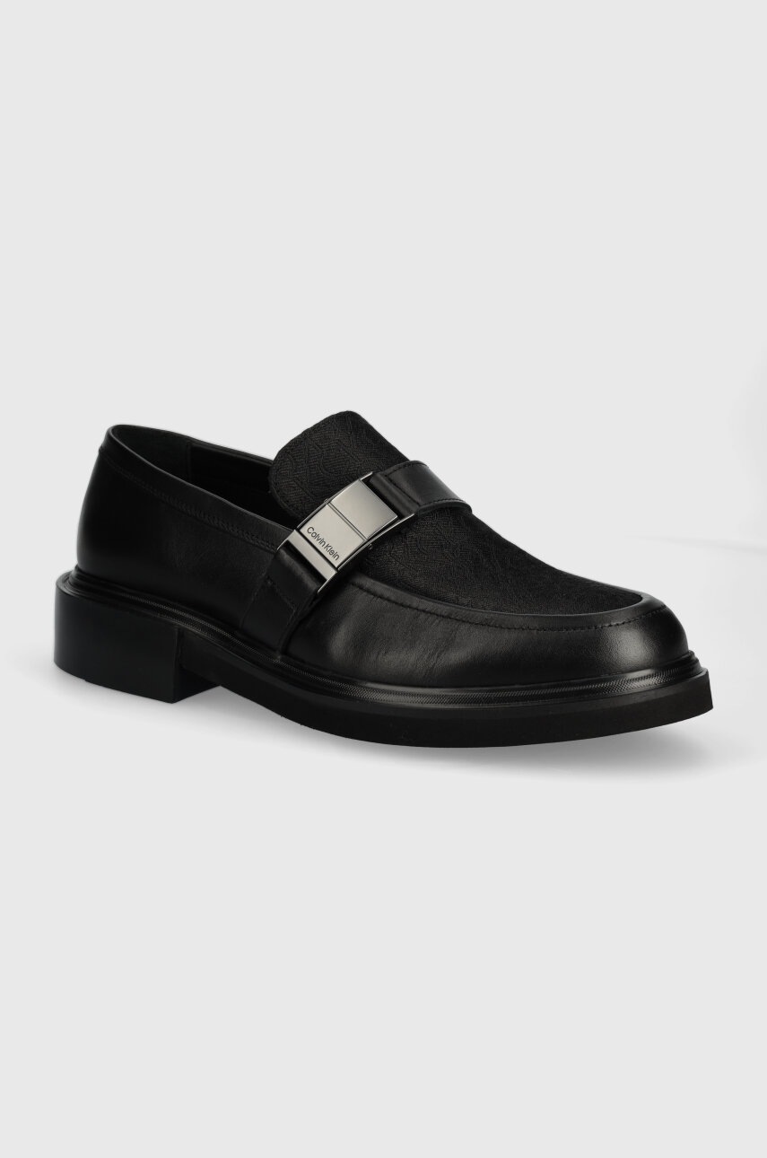 

Мокасини Calvin Klein MOCCASIN ICONIC PLAQUE JAQ MONO в черно HM0HM01458, Черен
