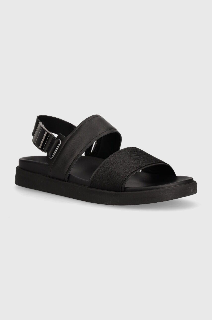 

Сандали Calvin Klein BACK STRAP SANDAL JAQ MONO IP в черно HM0HM01421, Черен