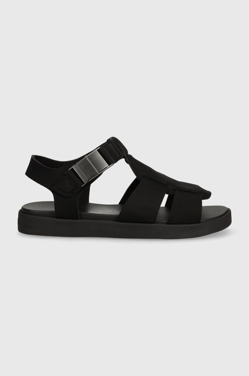 Σανδάλια Calvin Klein FISHERMAN SANDAL NEO χρώμα: μαύρο, HM0HM01415 φωτογραφία