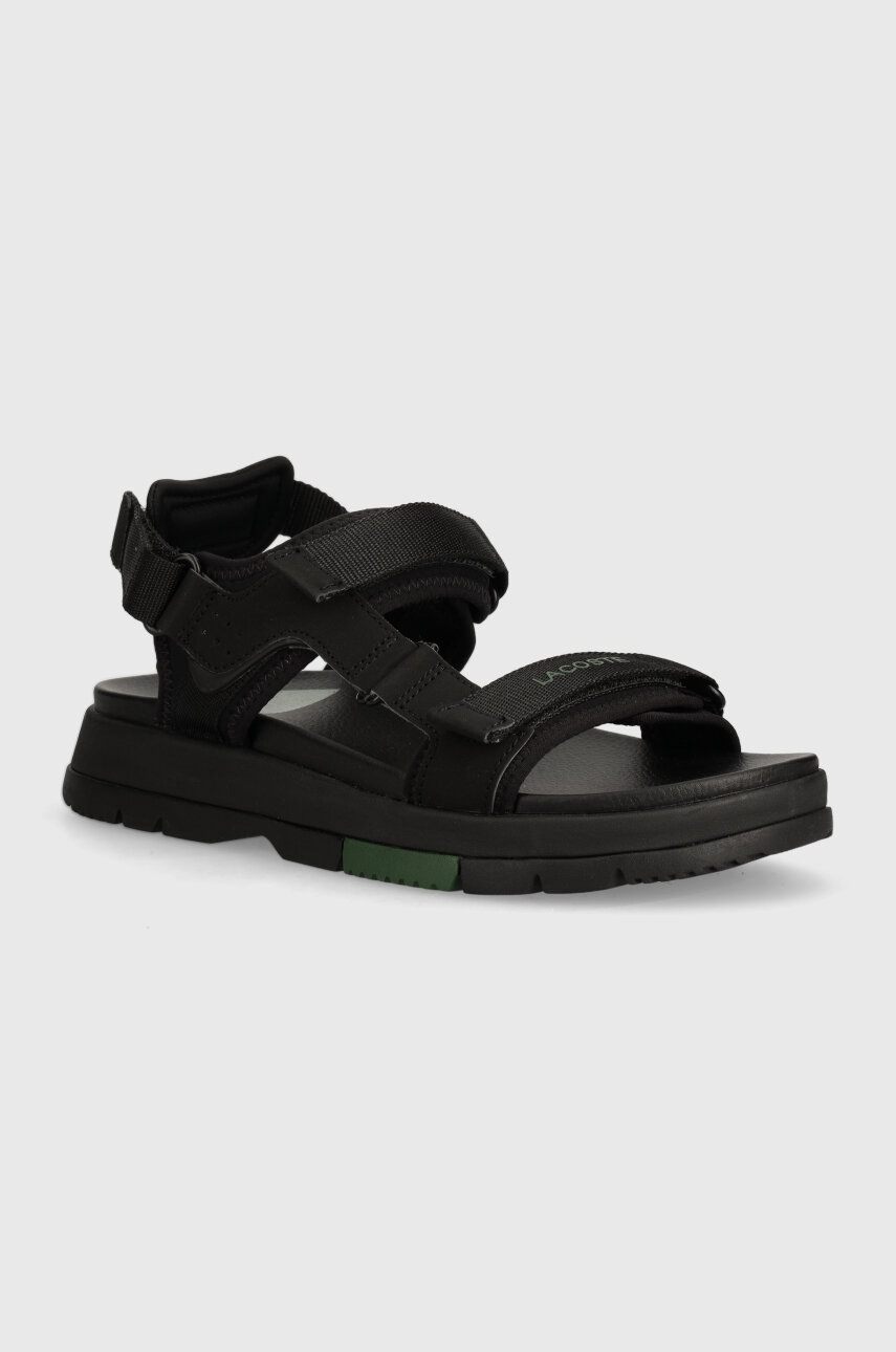 Lacoste sandale Suruga Premium Textile Sandal barbati, culoarea negru, 47CMA0010