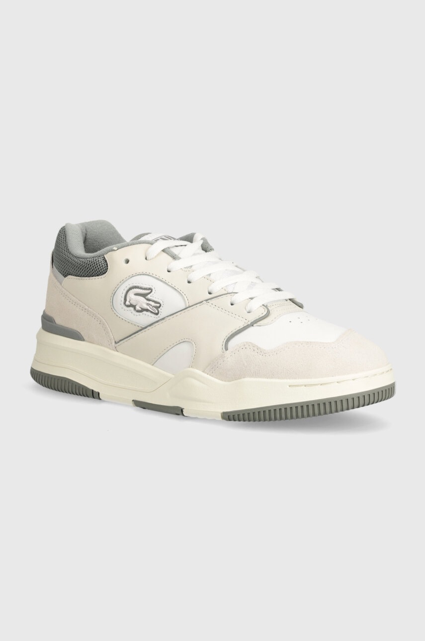 

Кожени маратонки Lacoste Lineshot Leather Logo в бяло 47SMA0062, Сив