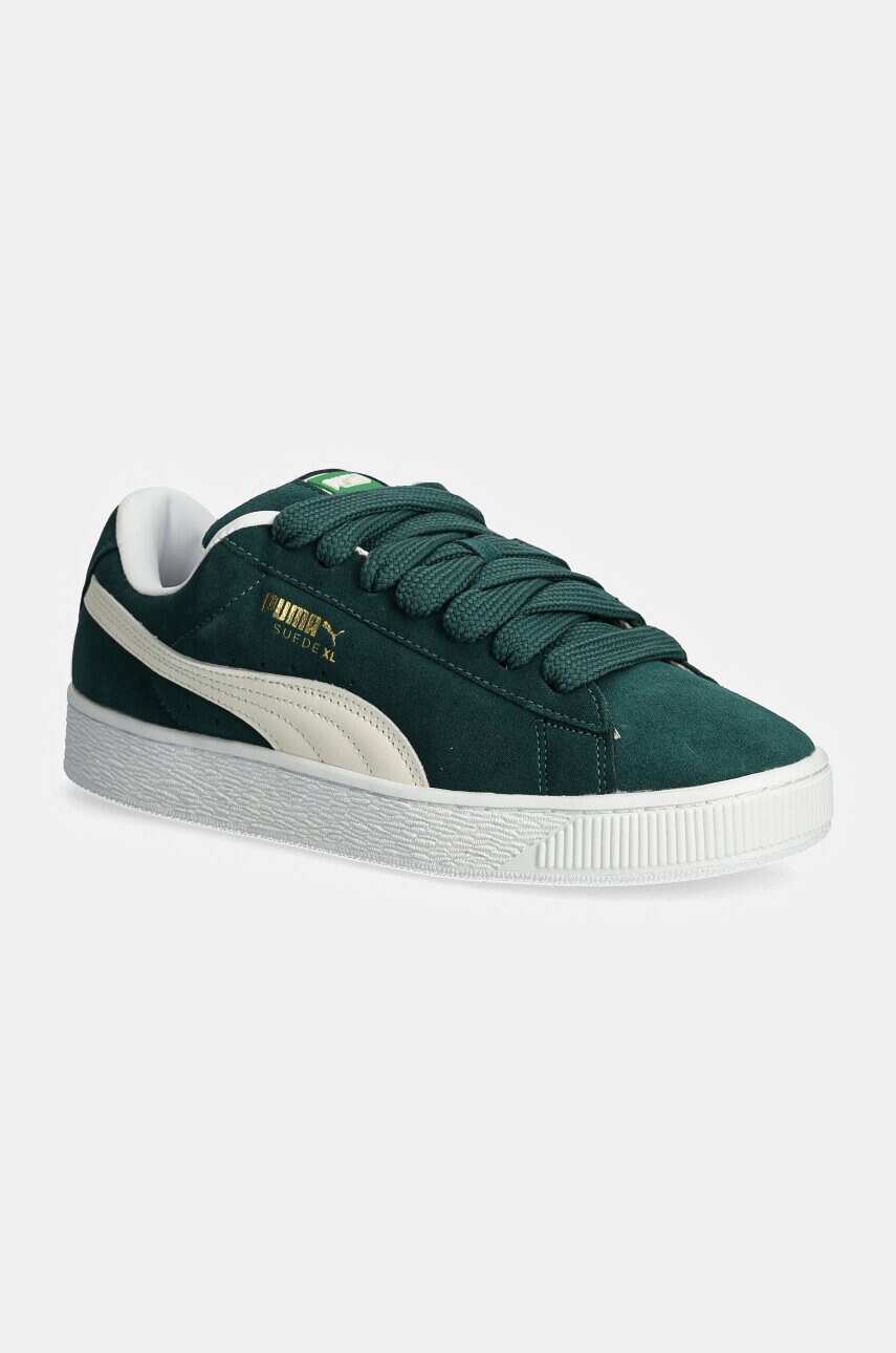 Puma Adidasi din piele Suede XL culoarea verde, 395205