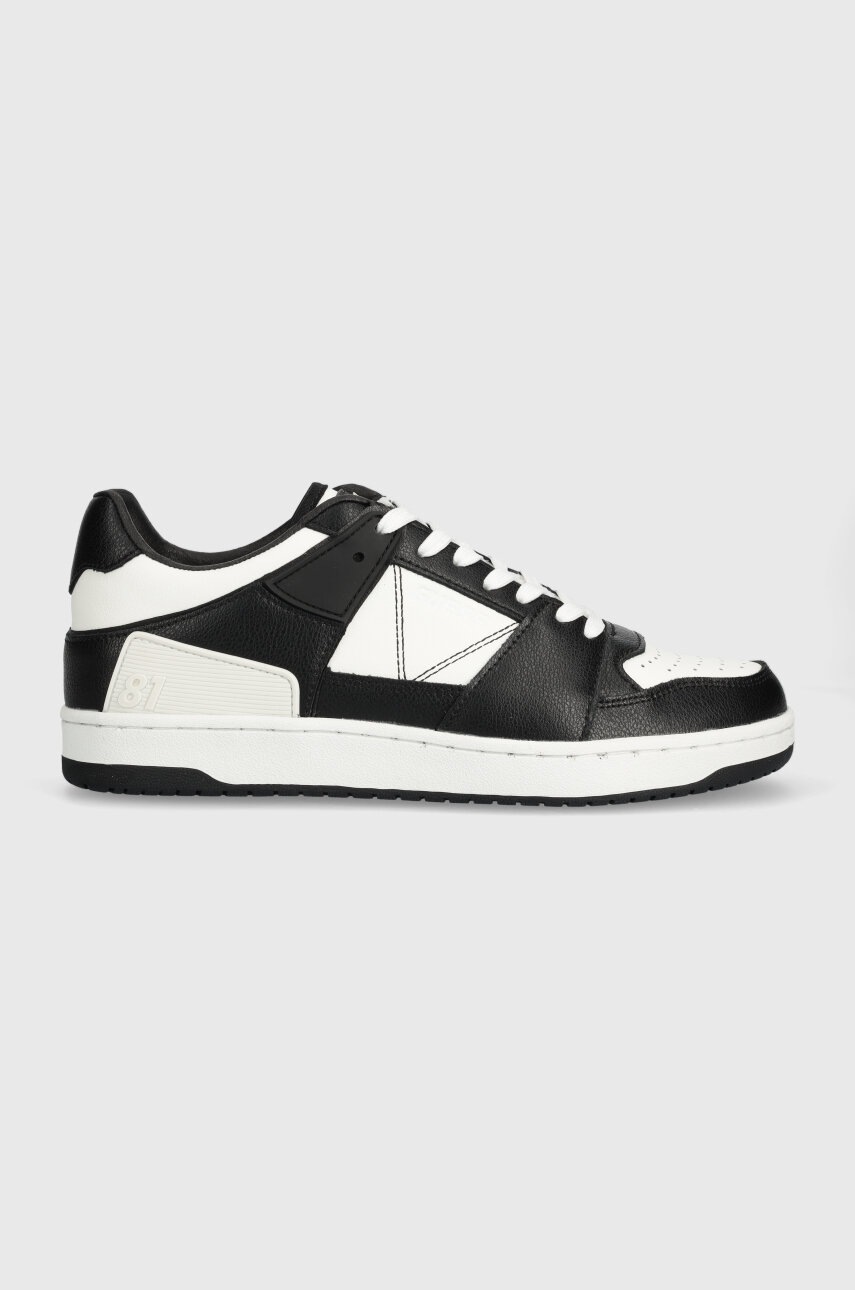 

Кожени маратонки Guess SAVA LOW в черно FMJSAW ELE12 FLPKYR LEM12, Черен