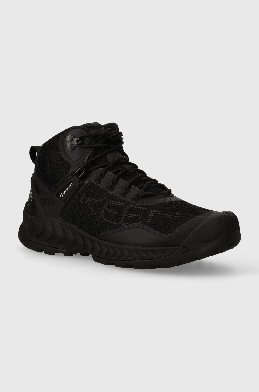 Keen pantofi Nxis Evo Mid WP barbati, culoarea negru, izolare usoara