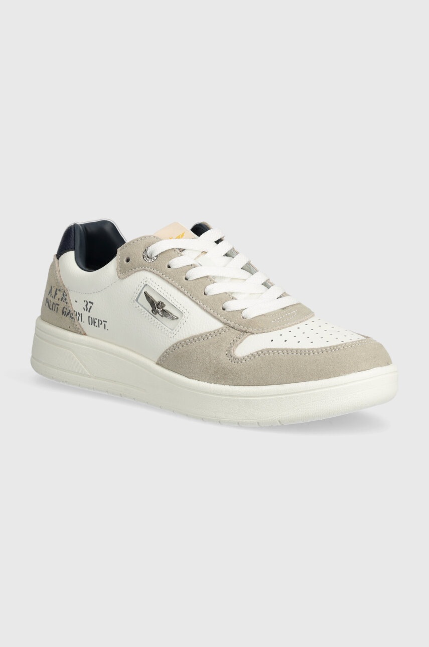 Aeronautica Militare sneakers din piele culoarea bej, SC235PL236