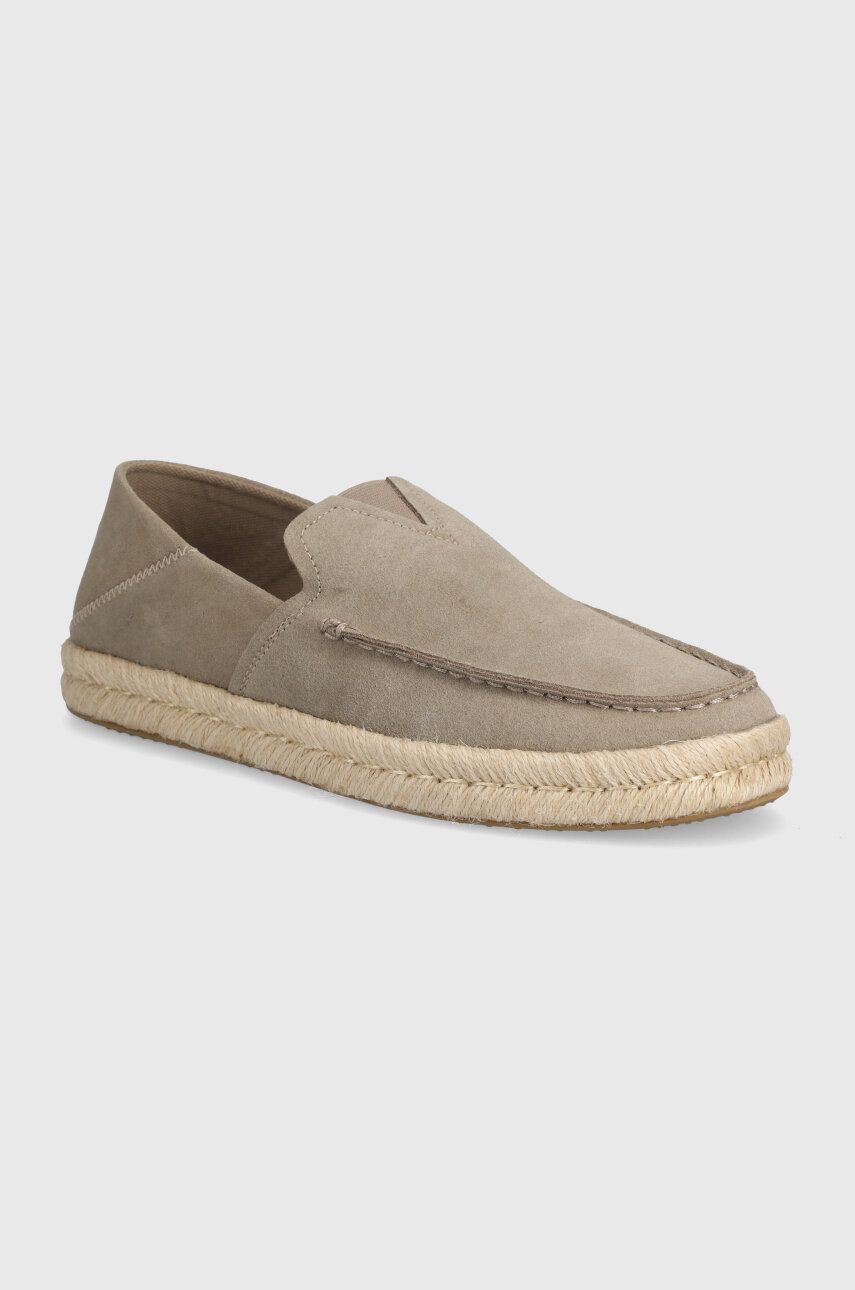 Toms espadrile din piele intoarsa Alonso Loafer Rope culoarea bej, 10020865